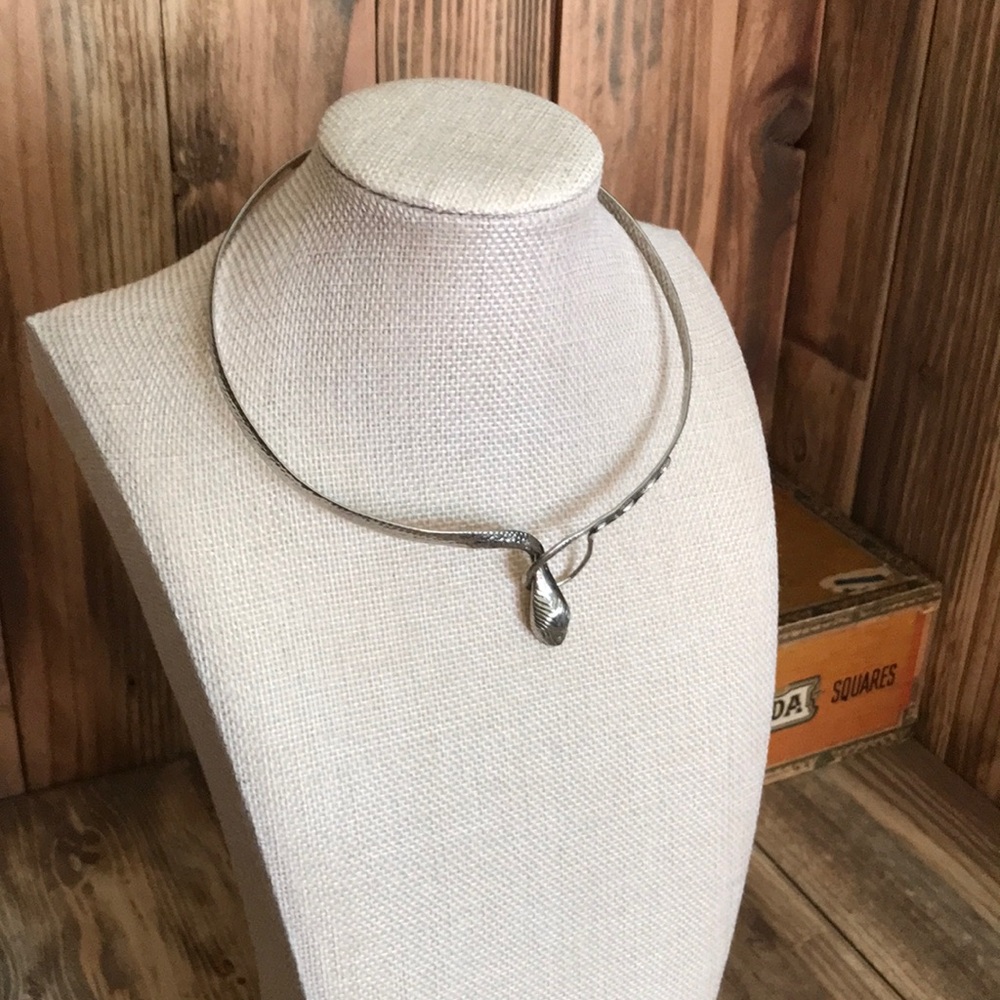 800 Silver Snake Collar Necklace